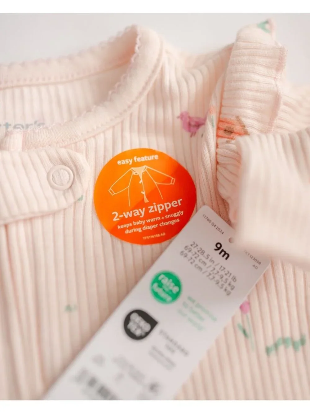 Carter’s & Carter’s 9M Baby Girl Bundle Footed Sleeper + Floral Tank & Bloomers
